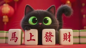 马上發財小黑猫