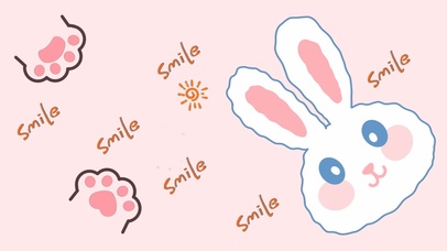 可爱微笑卡通小兔