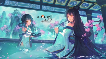 4k 唯美古风青衣少女