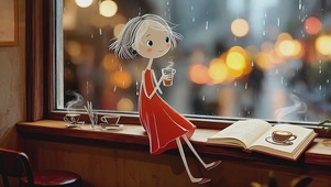雨幕暖茶