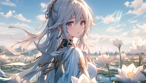 唯美清纯回眸女孩