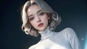 夜空下的美女