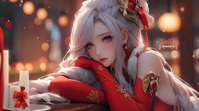 甜美新年装女孩