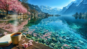 闲茶樱畔慢时光