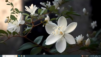 白色茶花（小清新）