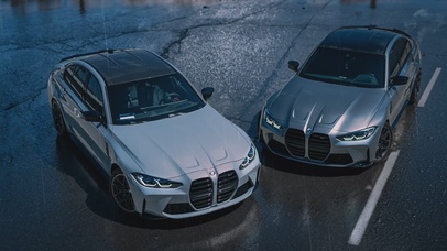 宝马M3，雨天唯美汽车特写