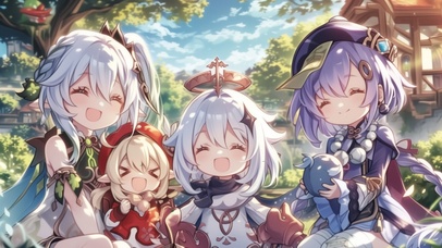 雪墨壁纸丨原神丨萝莉组合丨