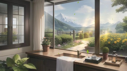 温馨的房间窗外