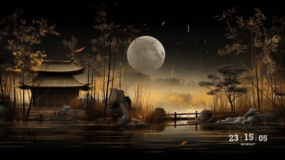 4K竹林夜色风萧萧
