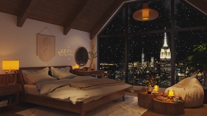 温馨城市阁楼卧室