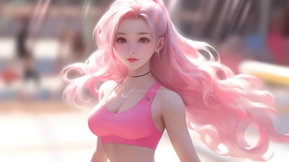 时尚运动健美少女