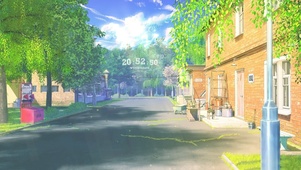 阳光灿烂日式街道