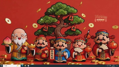 五福临门财神到