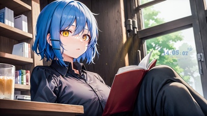 4k可爱看书女孩