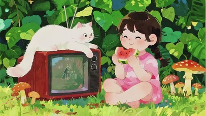 旧电视旁的夏日治愈时刻