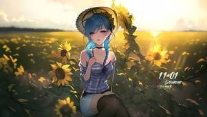 可爱向日葵女孩
