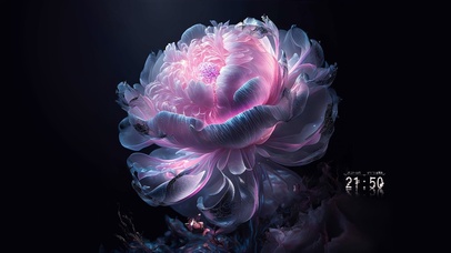 4k唯美治愈 紫色水晶牡丹