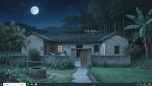 秋夜 乡村四合院