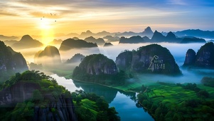 群山云雾环绕