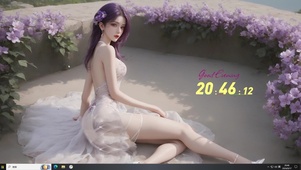 紫色花美少女