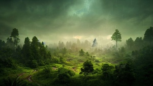 4K 治愈护眼丛林雷雨天