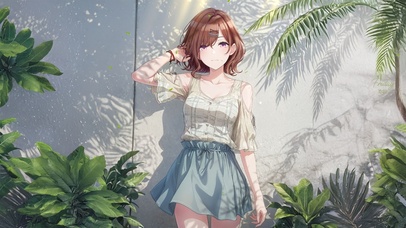 唯美植物墙少女