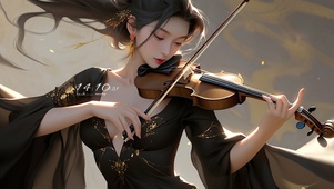 动漫美女—飞扬的小提琴