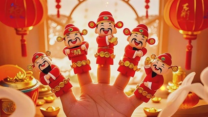 指偶财神让财富手拿把掐
