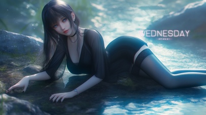 眉如新月，肌如白雪