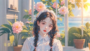 4K 窗前女孩