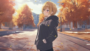 唯美枫叶少女