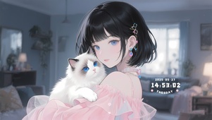 清纯短发猫系女孩