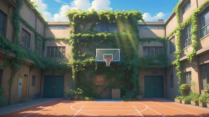 夏日篮球场
