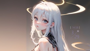 可爱天使白发少女
