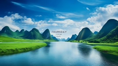 4k河流远处青山