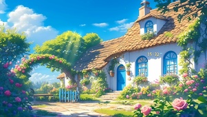 屋前的玫瑰花
