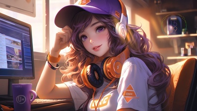 炫酷赛博电竞少女	