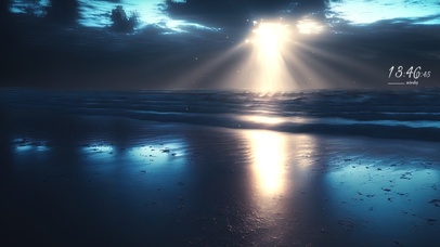 海滩丁达尔效应