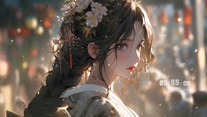 美女雪中行