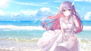 海边连裙少女