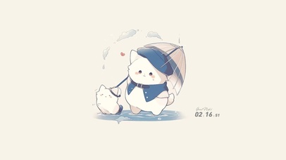 雨伞猫咪