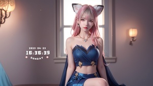 纯欲系狐耳粉发少女