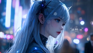 赛博雨夜女孩