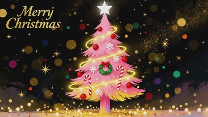 粉色荧光圣诞树