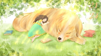 4k 午睡女孩与狗温馨