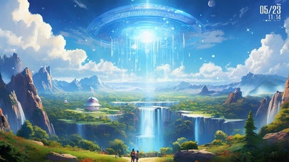 4K动态美景CGAI瀑布