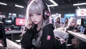 玩游戏的女孩