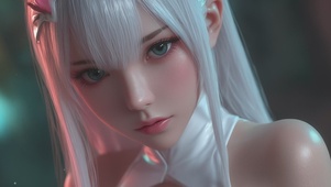 可爱白发美女
