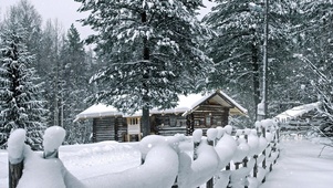 冬季森林小屋