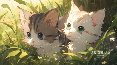 捉迷藏的两只猫